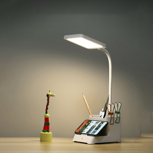 Lamp with store pencil holder